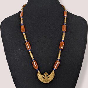 Vintage Egyptian Revival Glass Bead Necklace